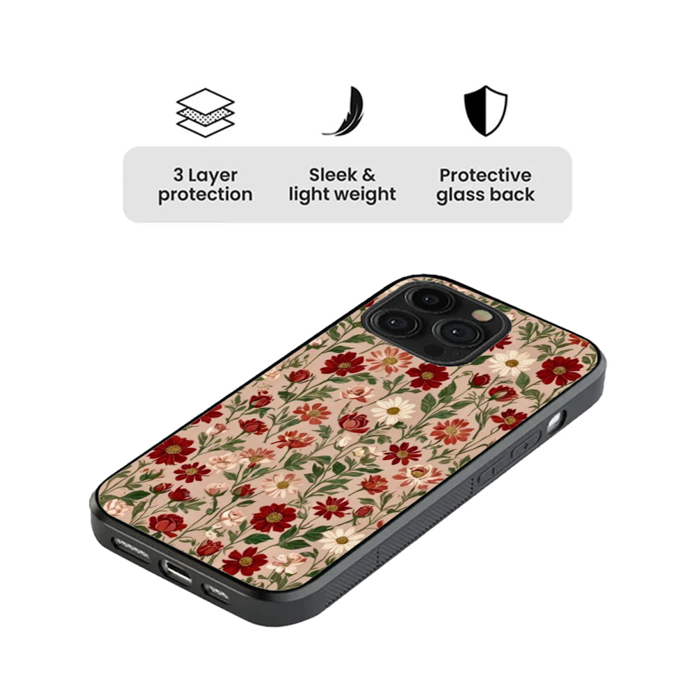 Crimson Noir – Botanical Pulse (Glass Case)